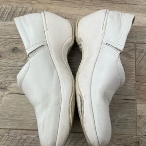 Nurse Mate White Leather Slip-On Shoes